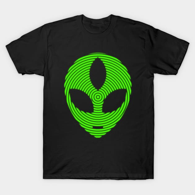 3rd eye Alien; Green Radial T-Shirt by jonah block